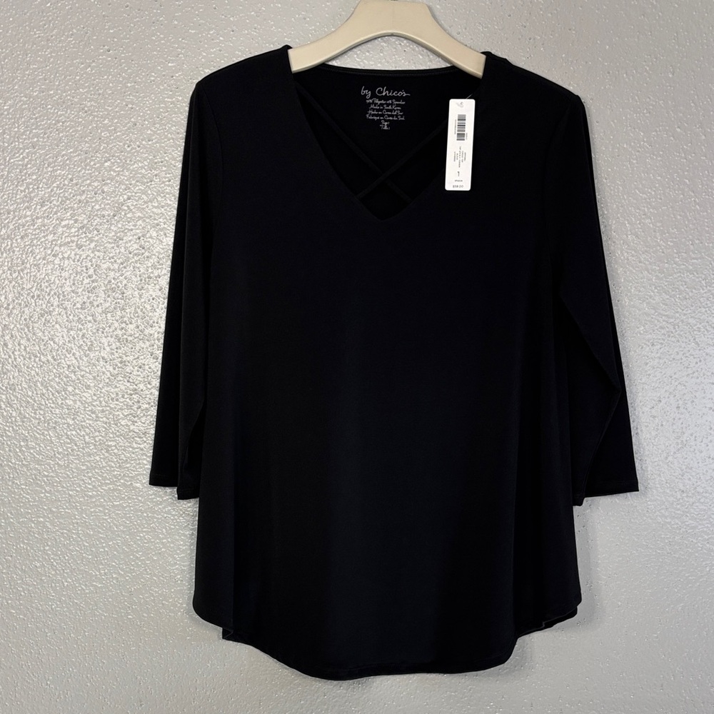 Chico's Elegant Black V-Neck Blouse